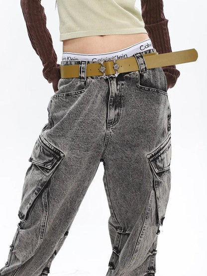 Distressed Big Pockets Jeans